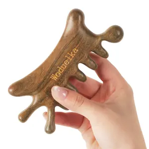 Wooden Gua Sha Facial Tool – Natural Sandalwood Guasha Tool for Head Neck Body Care, Ergonomic Wooden Scalp Massager, Natural Massage Comb for Puffiness & Stress Relief