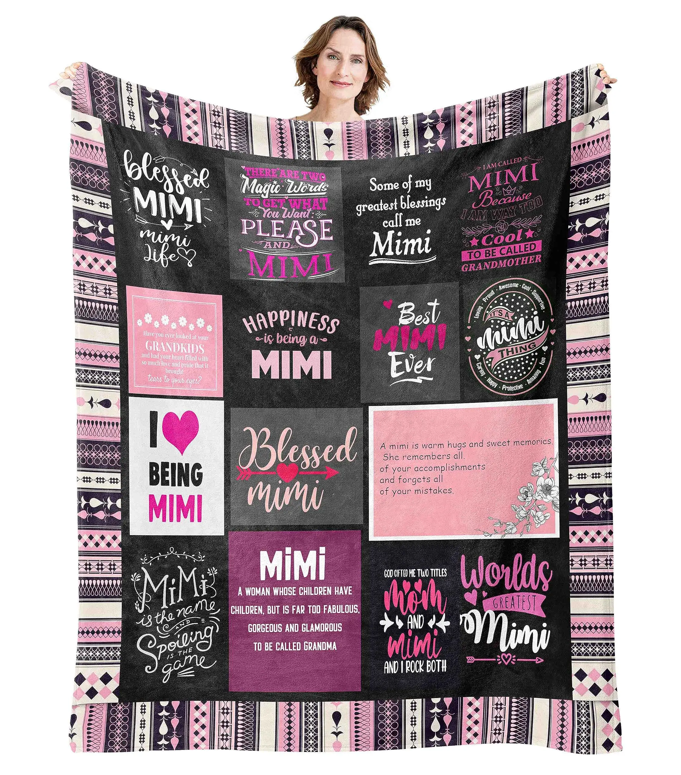 Customized Mimi Flannel Throw Blanket - Casual Soft, Lightweight Warm Home Decor Blanket, 50”x60” Gift for Mimi from Granddaughter, Casual Soft Blanket
