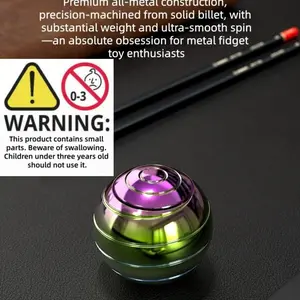 Fidget Spinner Desk Rotation Stress Relief Toy, Metal Colorful Glowing Pressure Release Tool, Single Piece Finger Spin Puzzle, Metallic Finger Spinner