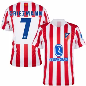 Unisex Soccer Atletico Madrid Team Griezmann 7 Champions Language/La Liga 2025/26 Home/Away Replica Jersey - Red
