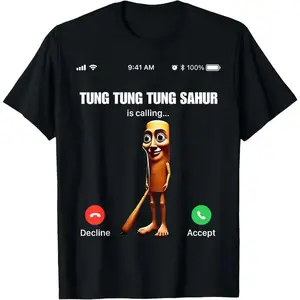 100% Cotton Unisex Tung Tung Tung Sahur - Italian Brainrot Meme T-Shirt women graphic shirts