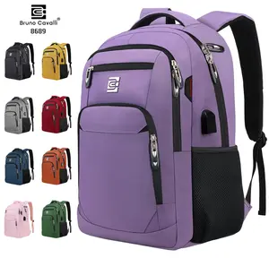 Bruno Cavalli Travel Backpack 17.3Inch, Laptop Backpack 15.6Inch #8689 with USB Charging Port Water-Resistant Business Backpack,  Weekend