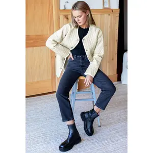 India Quilted Coat - Buttercream