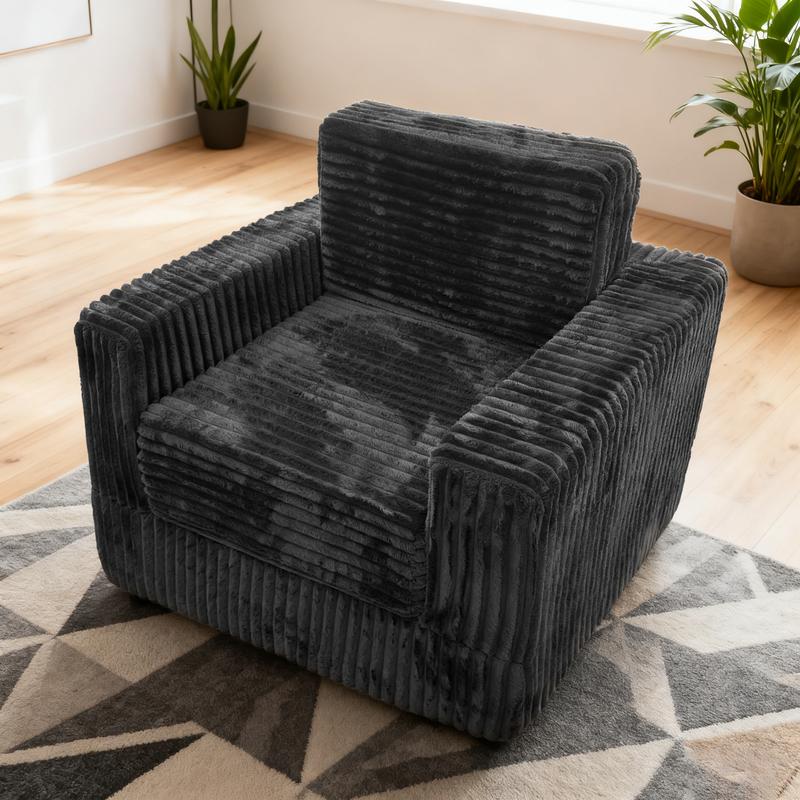 Modern High-Density Foam Sofa Bed, couch for living room, No Assembly Required, Comfy Floor Recliner, Charcoal Grey cloud couch for living room bean bag chair sofa living room furniture