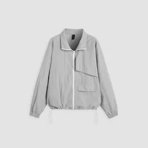 Cider [size 2-10] Collar Solid Zipper Windbreaker