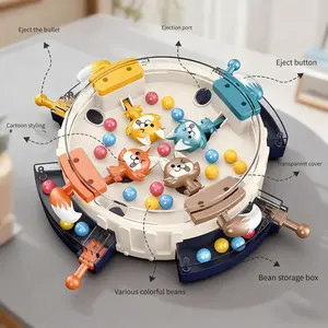 Hungry Wolves Eat Beans Board Game, Interactive Tabletop Competitive Toy for Kids, 4-Player Family Night Game, Hand-Eye Coordination Training Gift