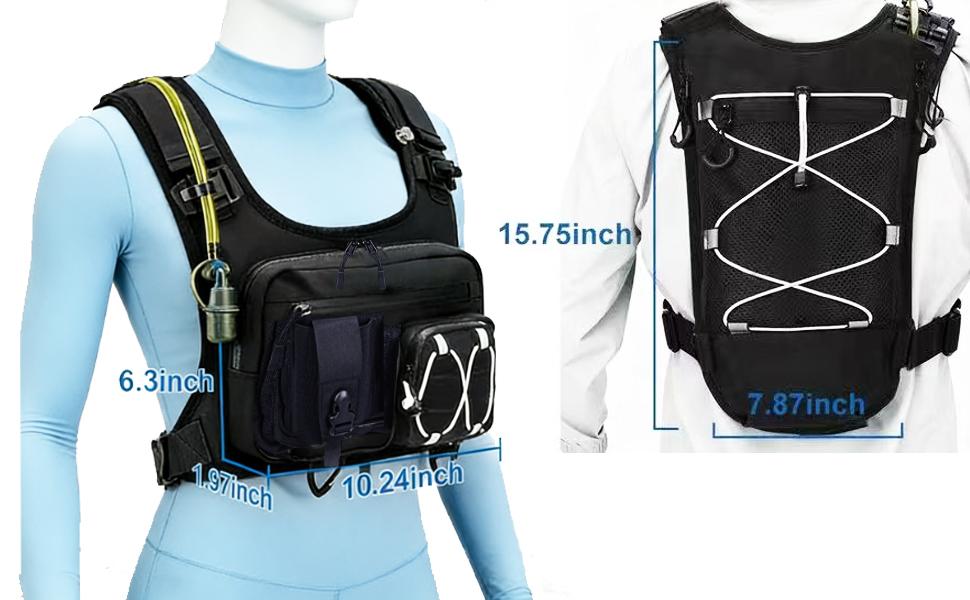 Sling Vest Chest Bag with 2L Water Bladder Gear Holster Running Vest Hydration Backpack Lightweight Adjustable Daypack Reflective Bag for Hiking Running Cycling Race Marathon for Women Men Sling Vest Chest Bag with 2L Water Bladder Gear Holster Running Vest Hydration Backpack Lightweight Adjustable Daypack Reflective Bag for Hiking Running Cycling Race Marathon for Women Men