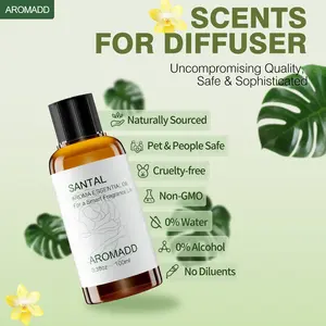 Aromadd Santal Hotel Scents Diffuser Oil 3.38 fl oz 100mL Luxury Waterless Essential Oils for Home Office Long Lasting Aromatherapy 100% Pure Plant Oil Blend aroma oil