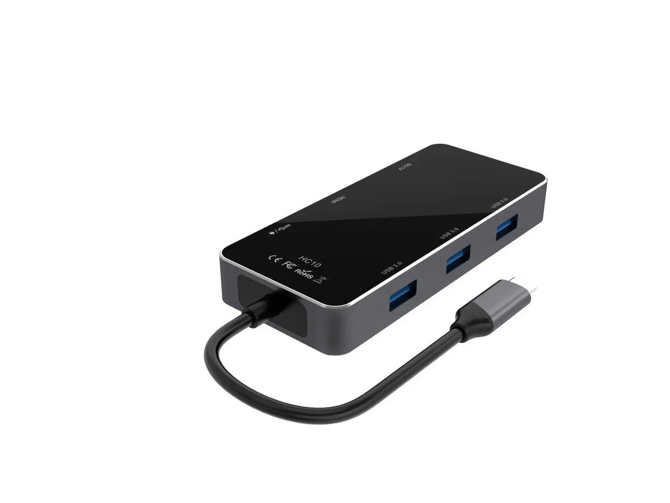 7-in-1 USB-C Docking Station, Type-C Hub Adapter with USB 3.0 and 4K HDMI Output, Compatible with MacBook Laptops and All Type-C PCs