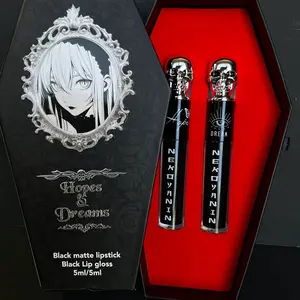 Hopes and Dreams Black Liquid Lipstick and Glossy Lip Gloss Makeup Matte