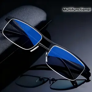 Elegant Metal Half Frame Three in One Multifunctional Reading Glasses with Resin Lenses, the Perfect Gift for Men and Women, Mother's Day, Father's Day, and Christmas