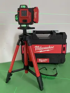 Milwaukee 16-Line Green Laser Level – Outdoor Horizontal & Vertical Lines, Automatic Calibration, Precision Tool Kit for Home & Professional Use