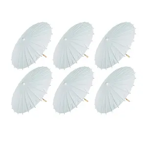 Bulk White Parasols - 12 Pc.
