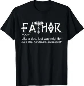 Mens Fathor - Like a Dad Just Way Mightier Father's Day Casual Short Sleeve Cotton T-Shirt