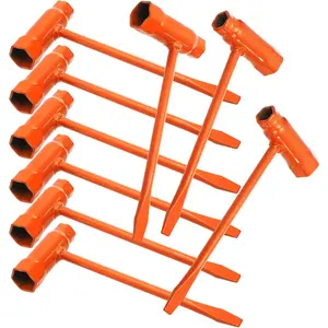9 Pack Chainsaw Scrench, T-Wrench Spanner Tool 13 by 19 mm (1/2x3/4inch), Combination Screwdriver and Wrench Adjustment Tool for Saws Chains Nuts Spark Plug, Orange