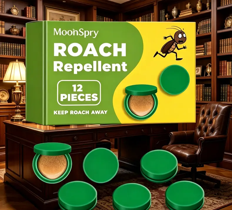 MoonSpry Natural Indoor Roach Repellent Pods 12 Count, Effective Plant-Based Cockroach Repeller, Safe Family Friendly Pest Deterrent, Easy-to-Use Roach Prevention for Home, Kitchen, Bathroom, Bedroom and RV