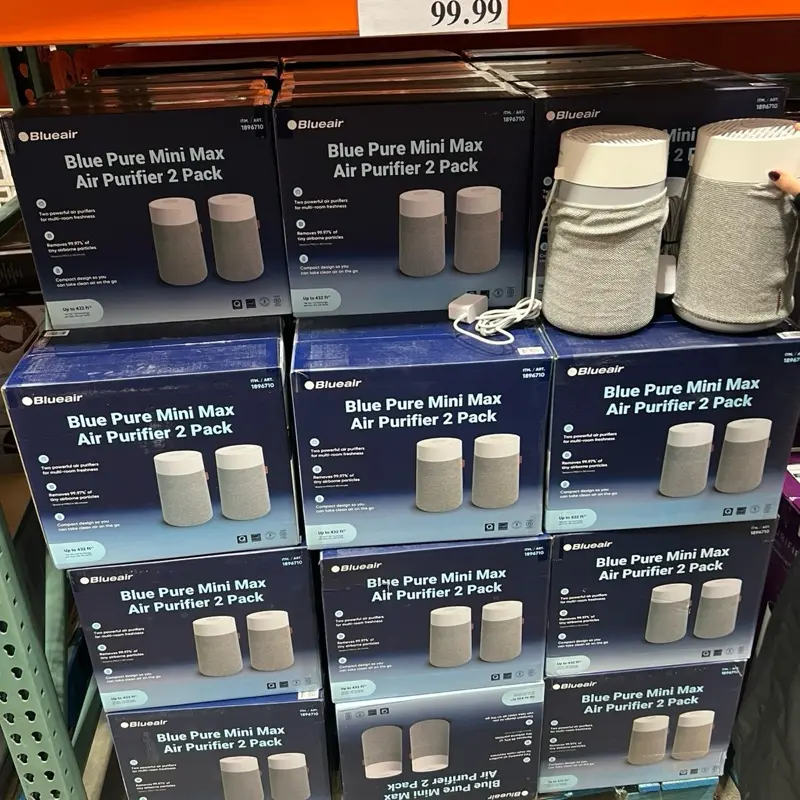 Blueair Blue Pure Mini Max Air Purifier — Open Box, New | 2-Pack, 432 sq ft, HEPASilent