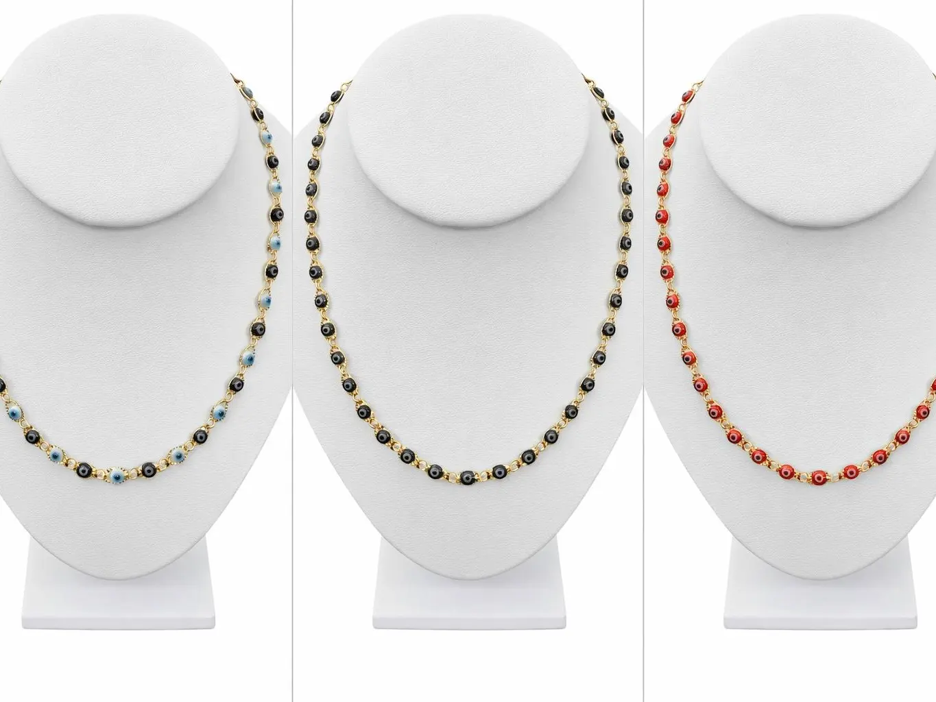 Neyla 18" Chain with Extension to 20" Turkish Eye Design Multicolor Beaded Necklace for Women