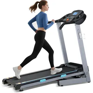Treadmill with Auto Incline - 300 lb Capacity, 3.0HP Folding Electric Treadmill Up to 8.5 MPH Speed, Running Machine with 17.5" Wide Tread Belt and Bluetooth Speaker for Home Use