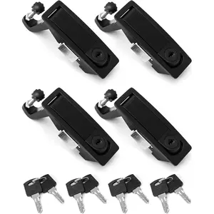 Large Hand Operated Compression Latch, 4 Pack, Push Button Actuation Flush Lever for Marine Use