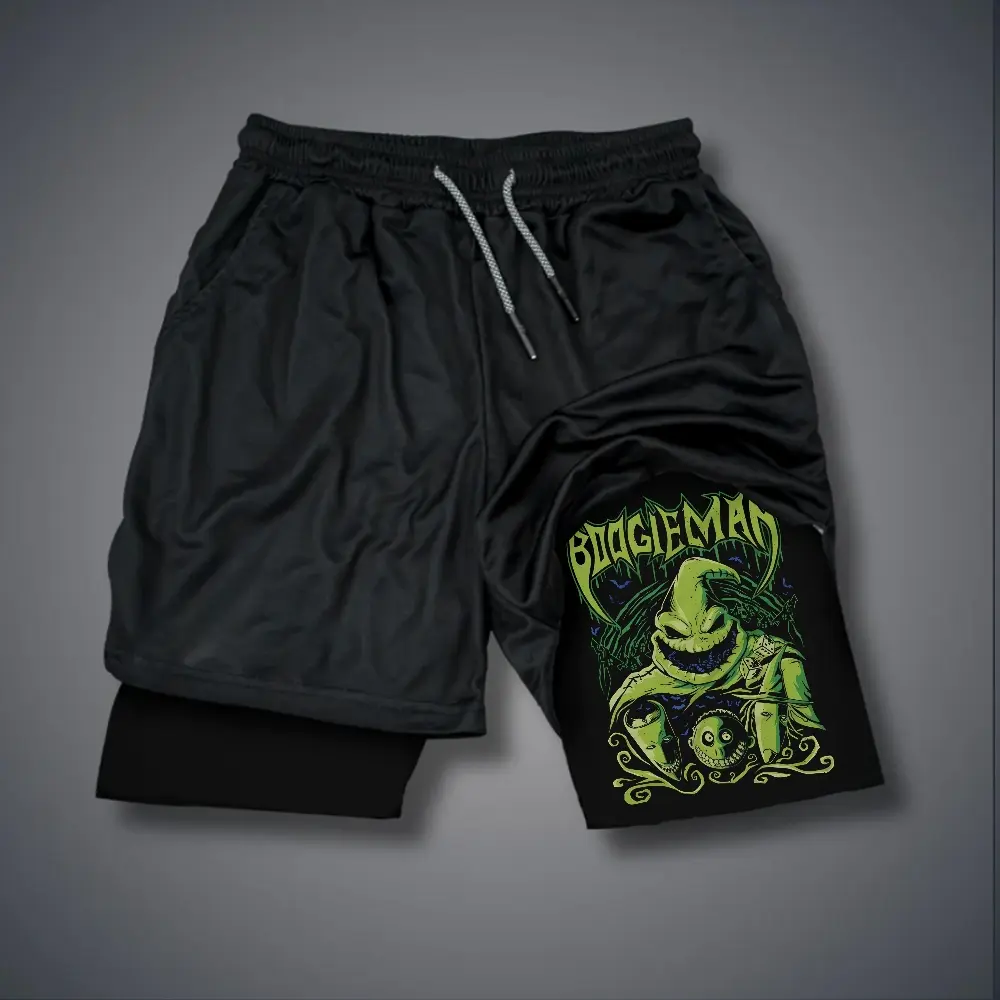 Halloween 80s 90s summer men shorts for men jorts outfit men graphic shorts Double-layer sports shorts Comfortable short shorts summer