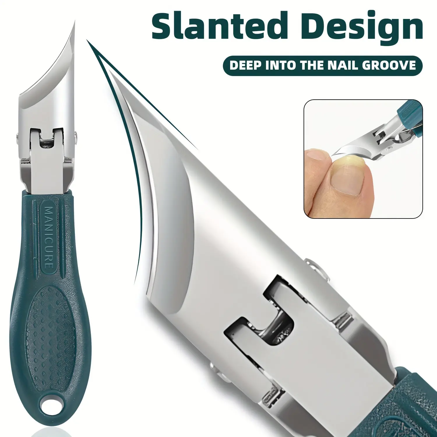 Eagle Claw Nail Clippers Stainless Steel 25° Slant Blade, Wide Mouth Anti-Splash Design, Ergonomic Handle, Ideal Gift for Thick Nails