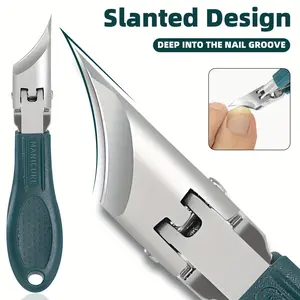 Eagle Claw Nail Clippers Stainless Steel 25° Slant Blade, Wide Mouth Anti-Splash Design, Ergonomic Handle, Ideal Gift for Thick Nails, Nail Trimmer