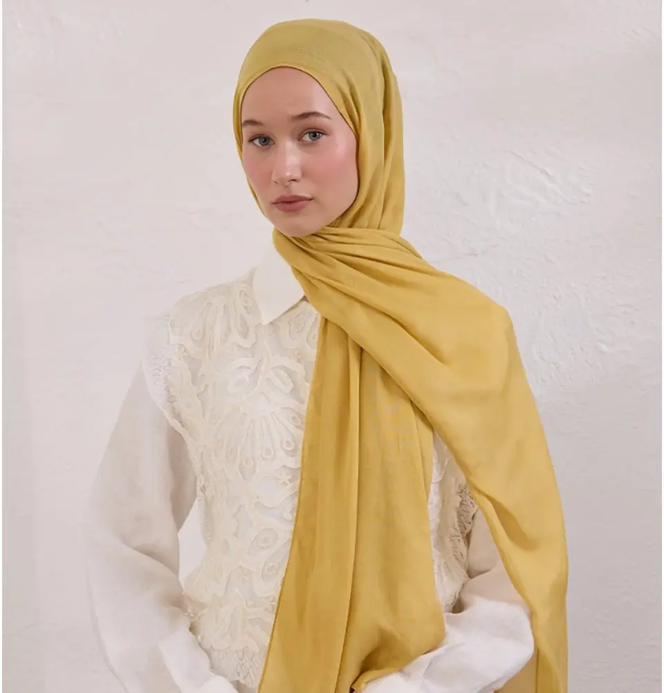 Everyday Basic Soft Viscose Shawl Hijab - Daisy Yellow
