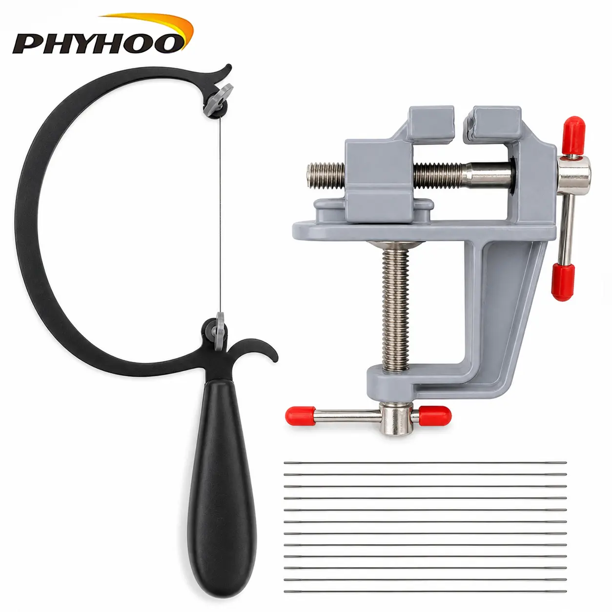 Jeweler’s Saw Frame Kit with Mini Bench Vise and Saw Blades for Jewelry Making, Wax Tube Cutting, Metal Sheet Cutting and Repair