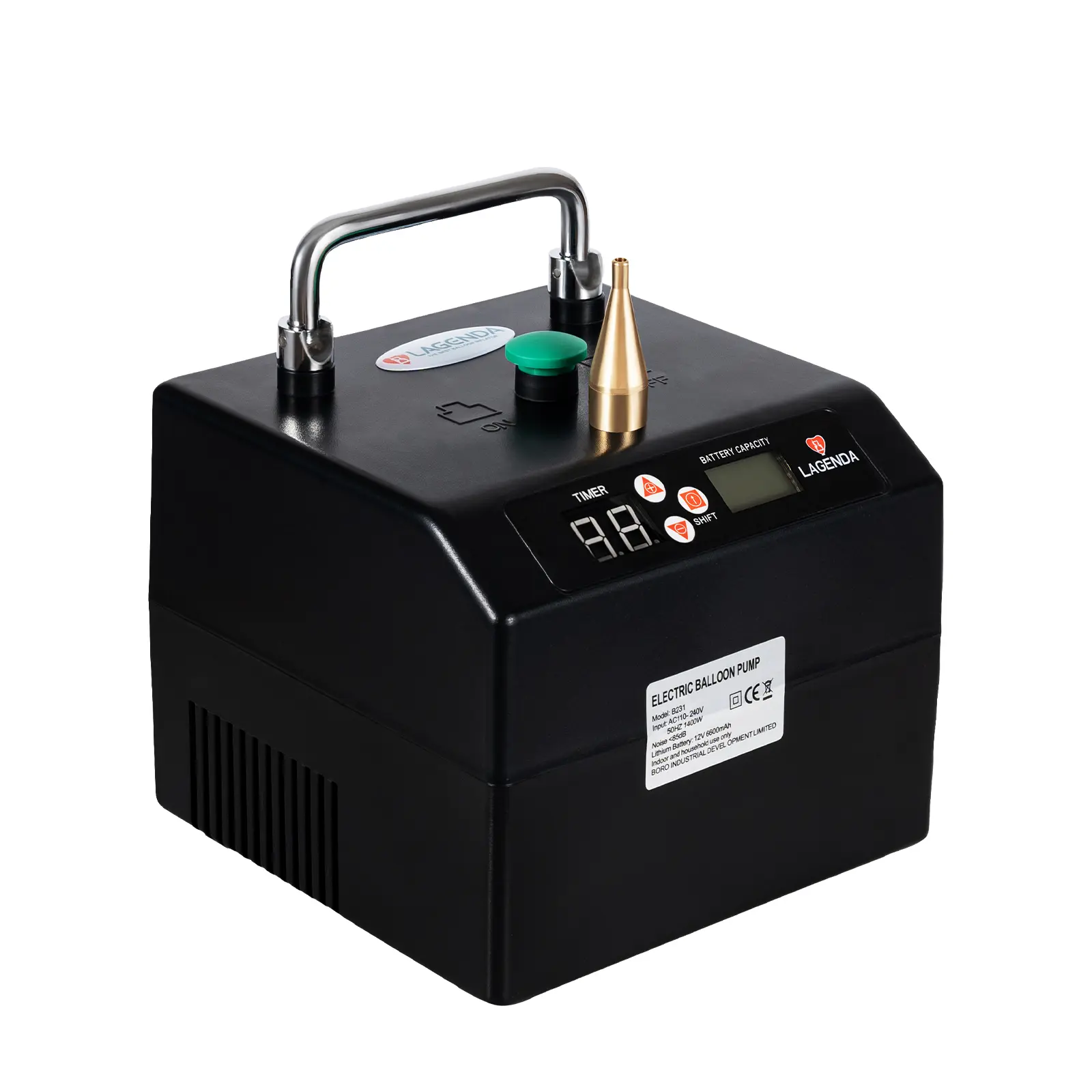 Electric Balloon Inflator Pump - 2025 Compact PVC Rectangle Filling Pump, 6600mAh Dual Modes, Low Noise, 160/5in Pieces Inflation in Seconds, Nozzle Set, for Birthday & Wedding Garland Decor (Home & Festive Party Supplies Box), Balloon Balloon Pump