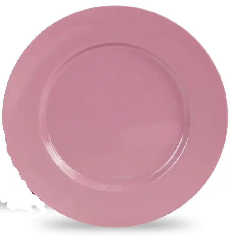 212 MAIN Reston Lloyd 71601 Melamine Dinner Plate Set, Lightweight Blush Pink Dinnerware with Refined Edge, Ideal for Party Plates Serving Occasions