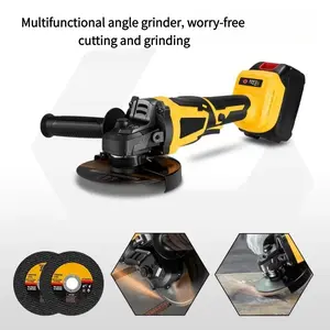Brushless rechargeable angle grinder, high-power electric angle grinder, multi-functional cutting and polishing hand grinder, ergonomic design, heavy-duty construction, suitable for DIY enthusiasts,  for metal cutting and home renovation projects