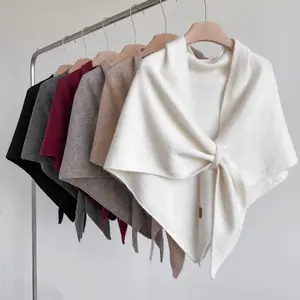 2026 Winter Premium Triangle Shawl Poncho Faux Cashmere Warm Wrap for Women Oversized Soft