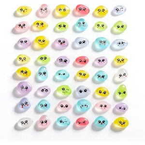 48 Pcs Mini Resin Expression Stones for Adult, Mini Trinkets, Miniature Figurines, Cute Tiny Meme Faces Figures, for Desk Decor, Miniature Landscape, Aquarium, Potted Plant, Party Favor, DIY Craft
