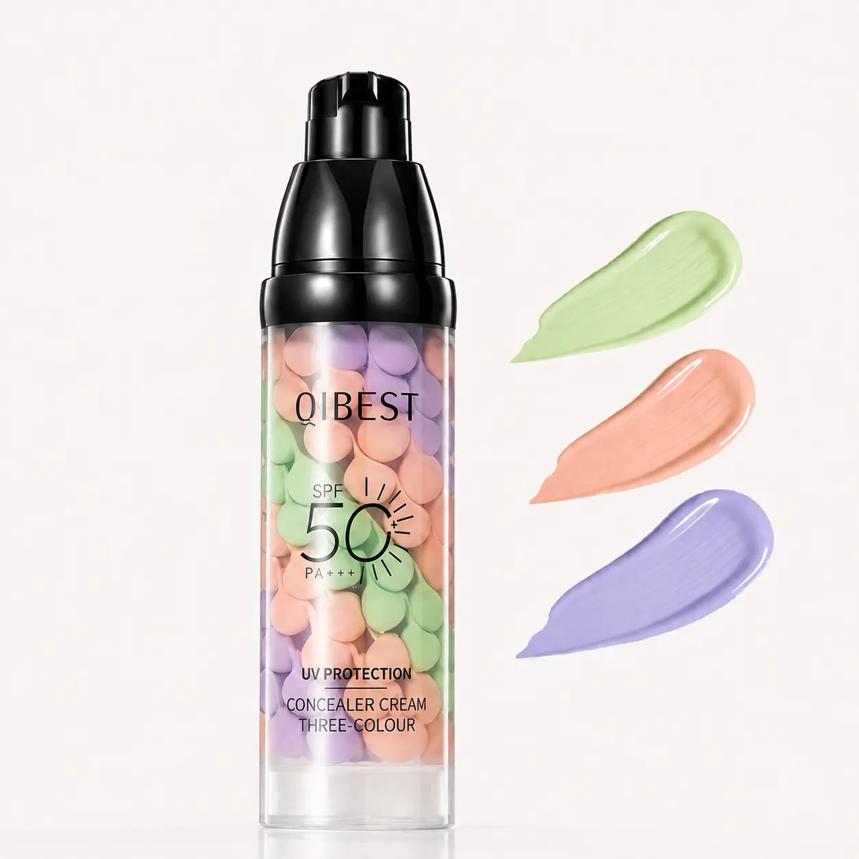 Triple Color Concealer, Color Correcting Concealer Cream with UV Protection, Lightweight Natural Coverage for Brightening, Correcting and Moisturizing Skin