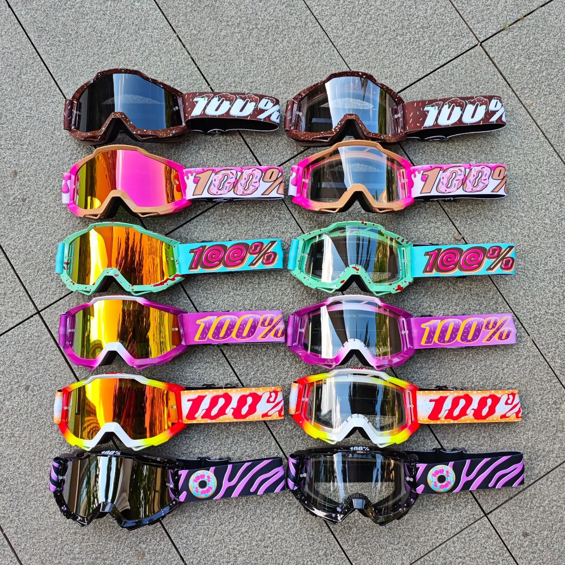 100% Men Motocross Goggles HD Mirrored Motorcycles Glasses Dustproof MX Dirt Bike Goggles Riding Sunglasses Windproof Ski Goggles