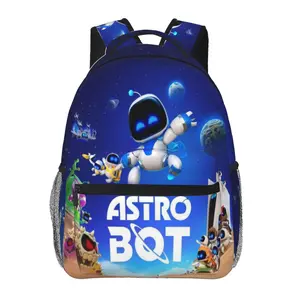 Casual Astro Bot Outdoor Backpack astrobot Laptop Daypack Aesthetic Plush Print astro bot toy Travel Backpack for School Work Camping Women Men, Ideal for Music Festivals, Birthday Gifts & Christmas