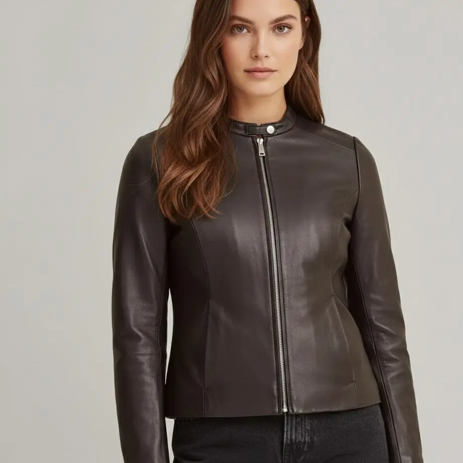 Pure Cow Leather Black Women Jacket