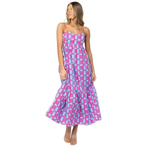 Rita Maxi Dress | Pink + Blue