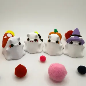 Ghost Snail Figurines Halloween Decorations - Cute White Ghosts Pumpkin Mushroom Vampire and Wizard for Festive Home Decor