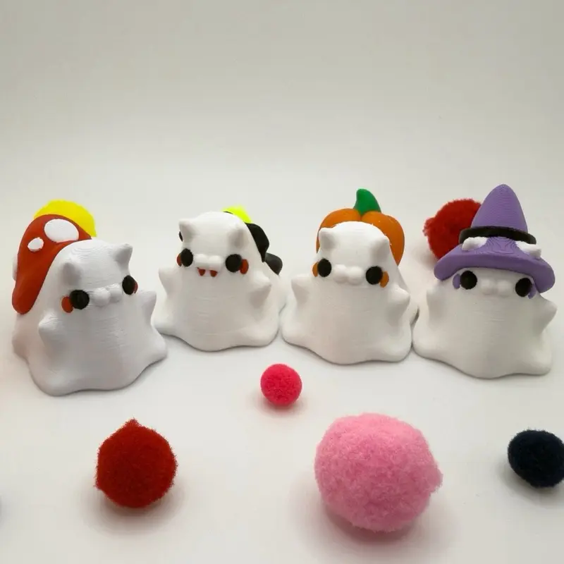 Ghost Snail Figurines Halloween Decorations - Cute White Ghosts Pumpkin Mushroom Vampire and Wizard for Festive Home Decor