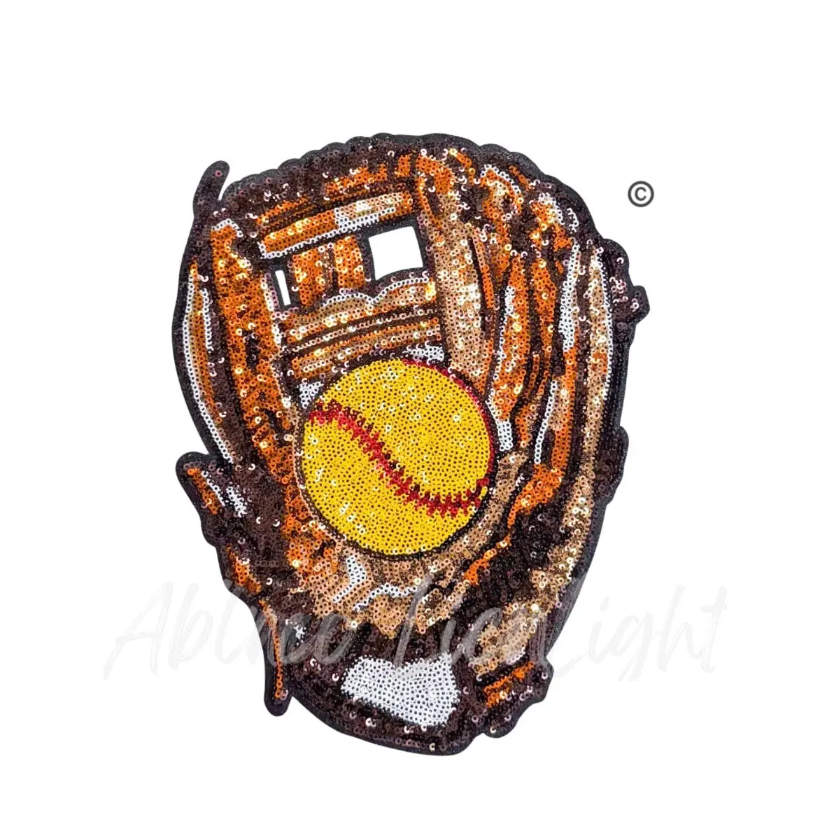 Softball Glove Mit Game Day Sequin Patch - Large Softball Glove Mit Game Day Sequin Patch - Large