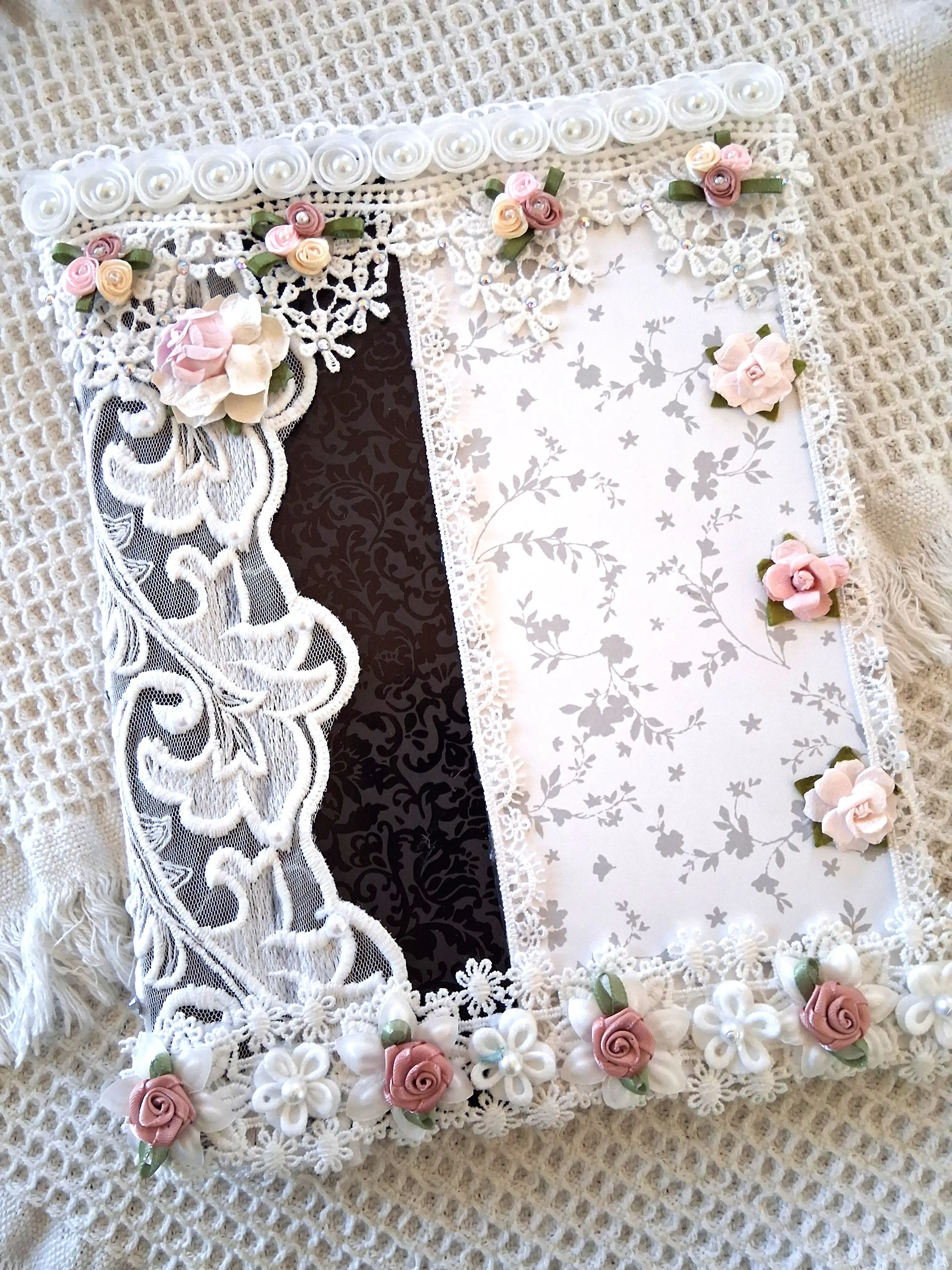 Vintage Inspired Lace Romance Journal - Elegant Handcrafted Notebook