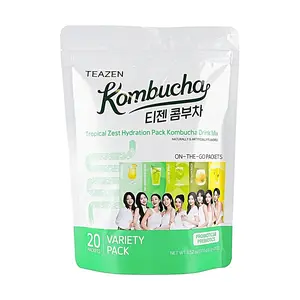 Teazen Kombucha Tropical Zest Variety 20ct 3.52oz - Korean Probiotic Tea Mix, Low Calorie, Hydration Pack
