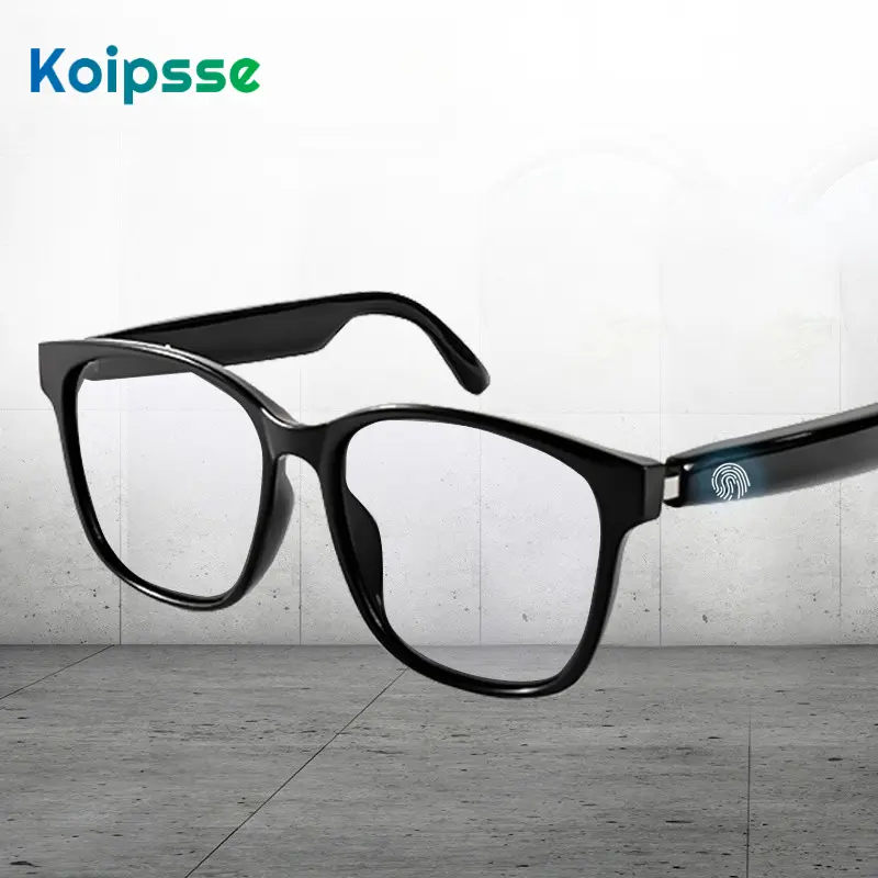 Koipsse Smart Glasses Wireless Music Sunglasses for Men & Women Dual Speakers Anti-Blue Light Eye Protection Transparent Wearable Audio Glasses Wearable