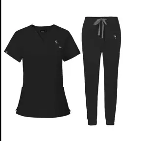 Women's V Neck Scrub Set with Pockets - Comfortable Stylish Medical Uniform for Nurses Healthcare Professionals Elegant Functional Design