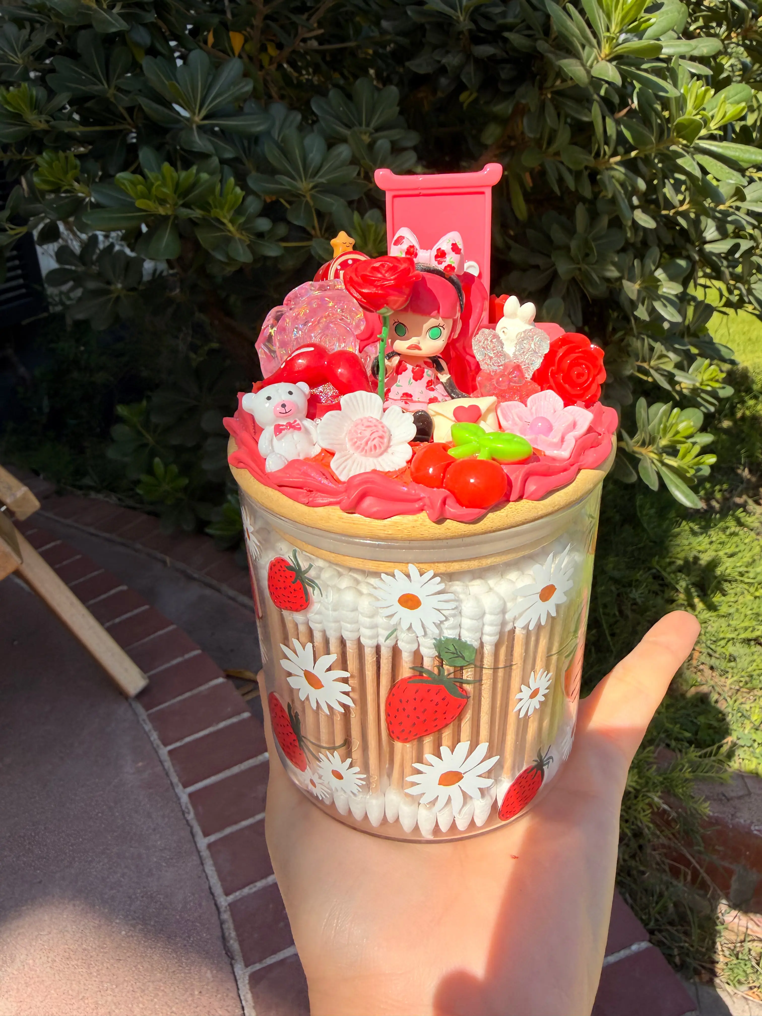 🌿💖 Whimsical Pink Garden Decoden Container Box – Handmade Collectible 💖🌿