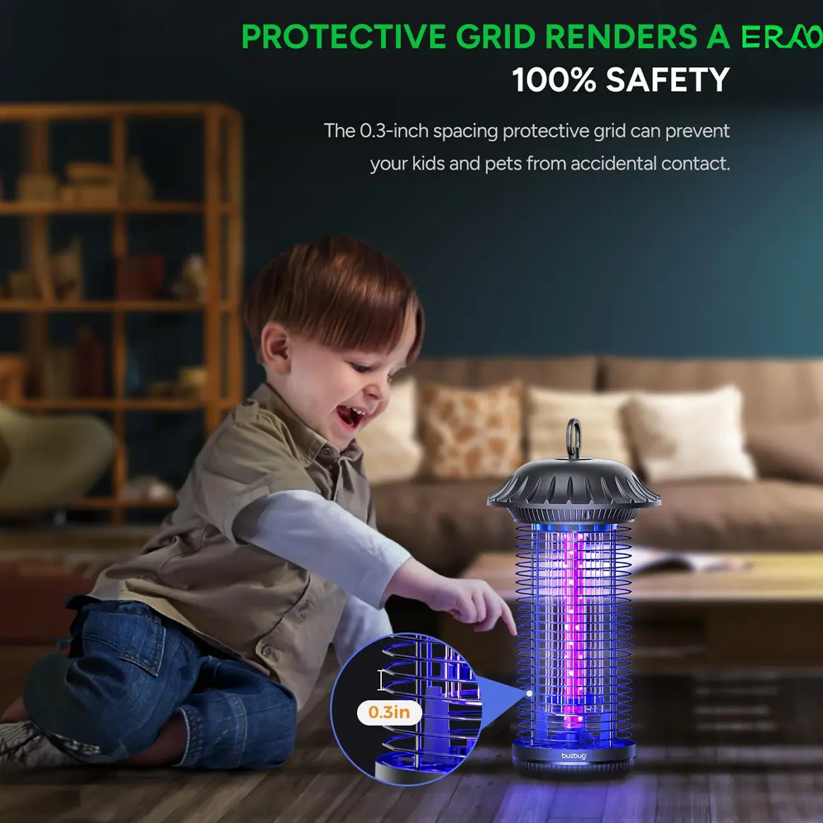 Buzbug LED Bug Zapper Indoor Outdoor, Up to 50,000 Hours Lifespan