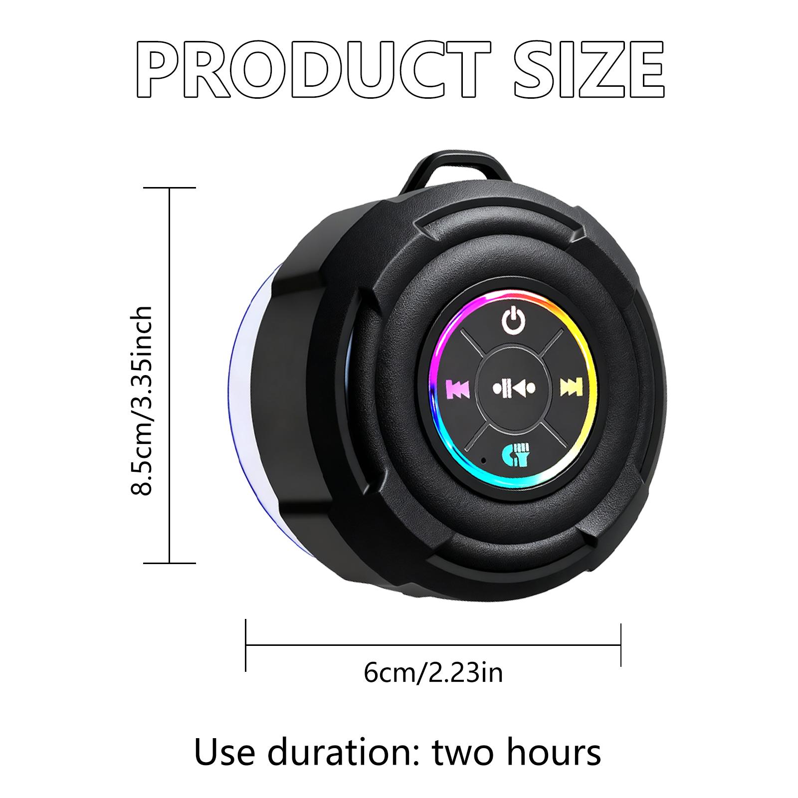 Portable bathroom speaker, 24-hour long battery life, bathroom audio system, dynamic RGB lighting, Bluetooth speaker, suitable for bathroom activities with children, travel, family entertainment, and gaming. High dynamic range。