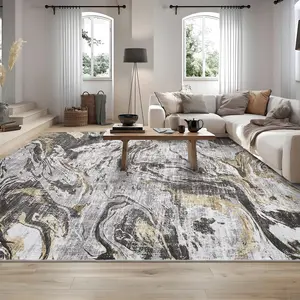 Modern Abstract Carpet Washable Area Rug Faux Cashmere Decorative Rug Foldable Indoor Carpet For Living Room Bedroom Dining Room Kitchen